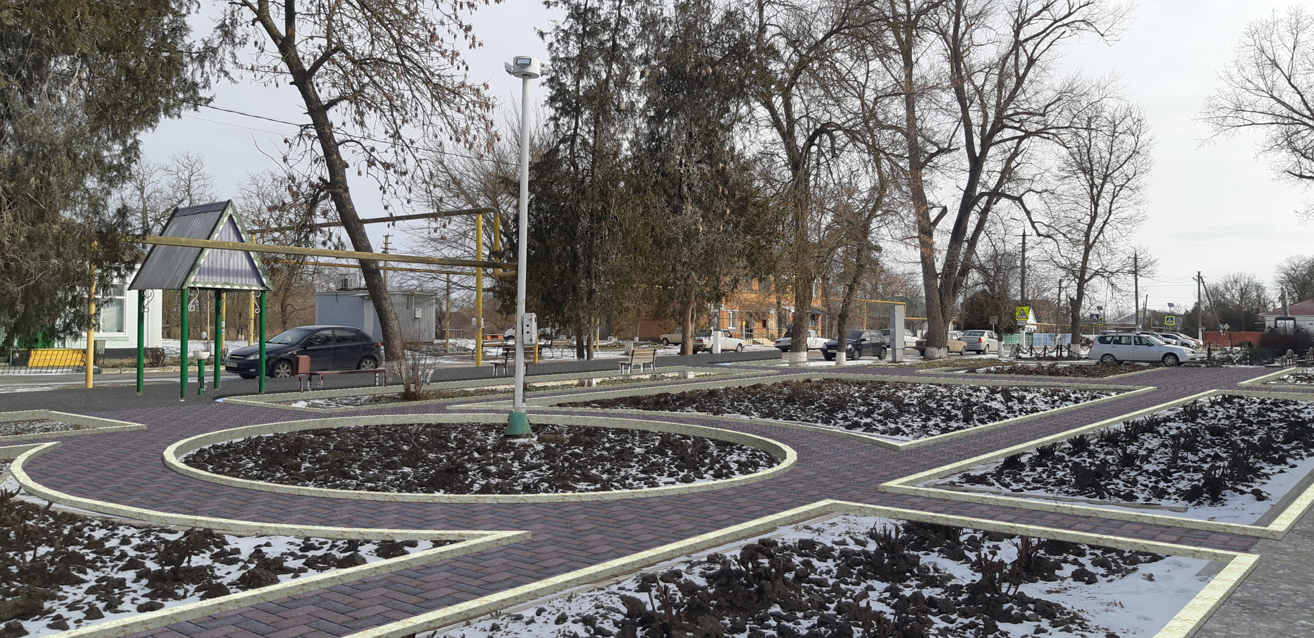 В Староджерелиевской решили облагородить территорию возле обновленного ДК