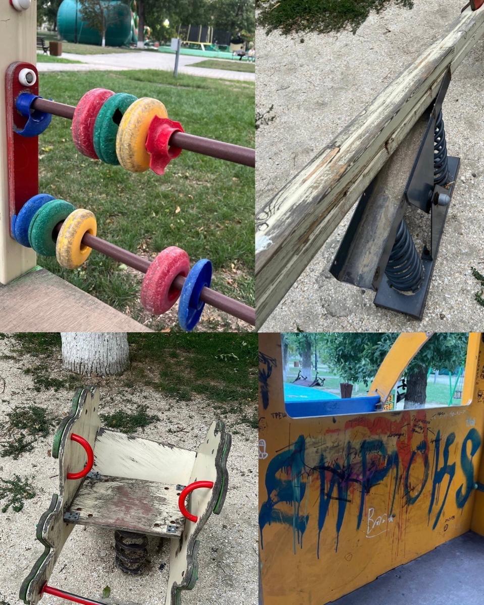 Небезопасное место: полтавчане жалуются на испорченное оборудование  игровой  площадки