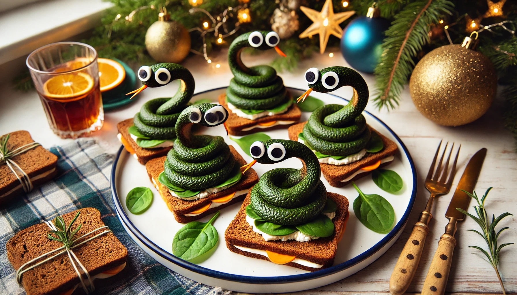 «Змейки» на новогоднем столе: как бутерброды принесут удачу в год Зеленой Деревянной Змеи