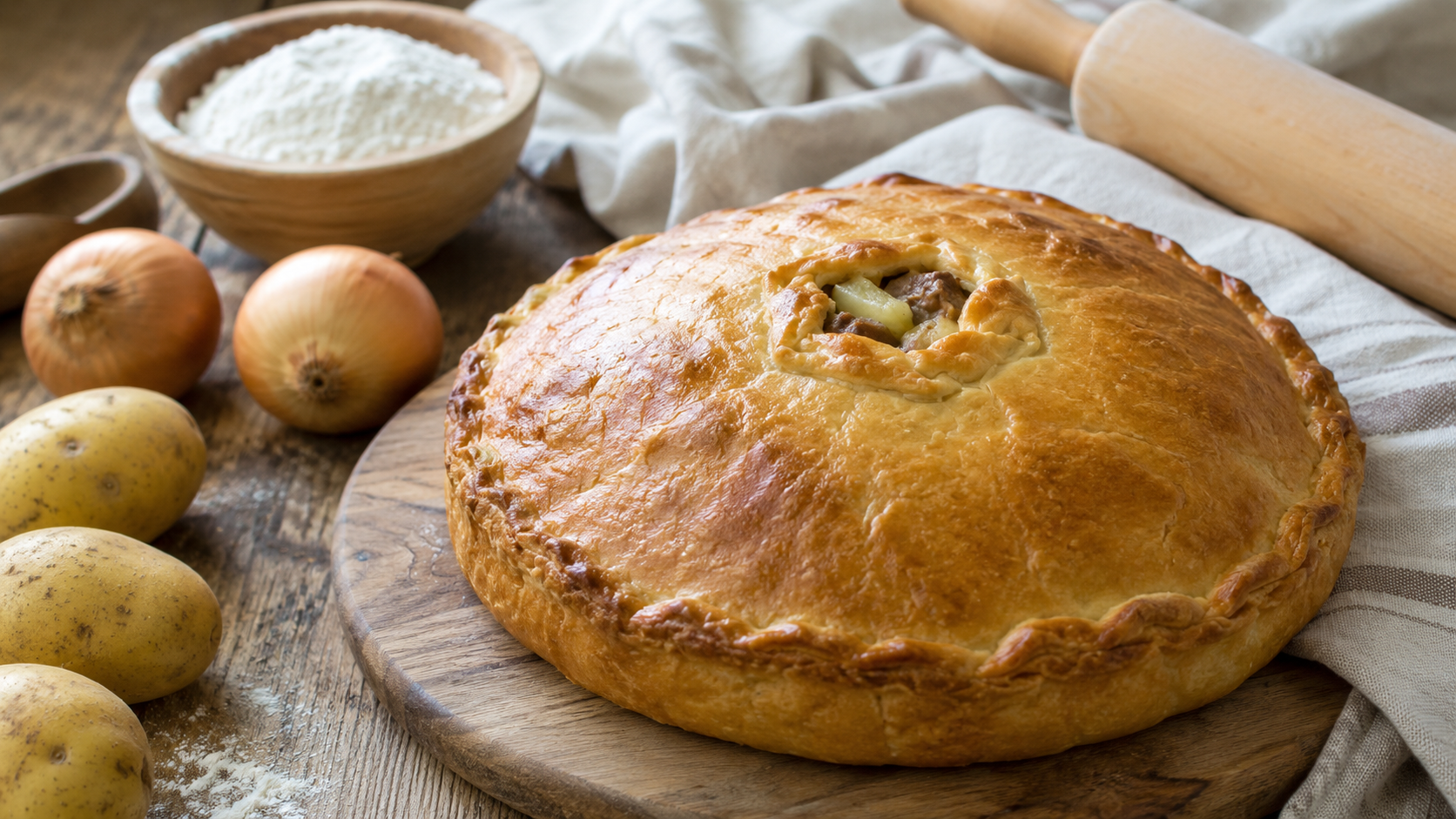 Балеш с мясом и картофелем: татарский пирог для семейного стола