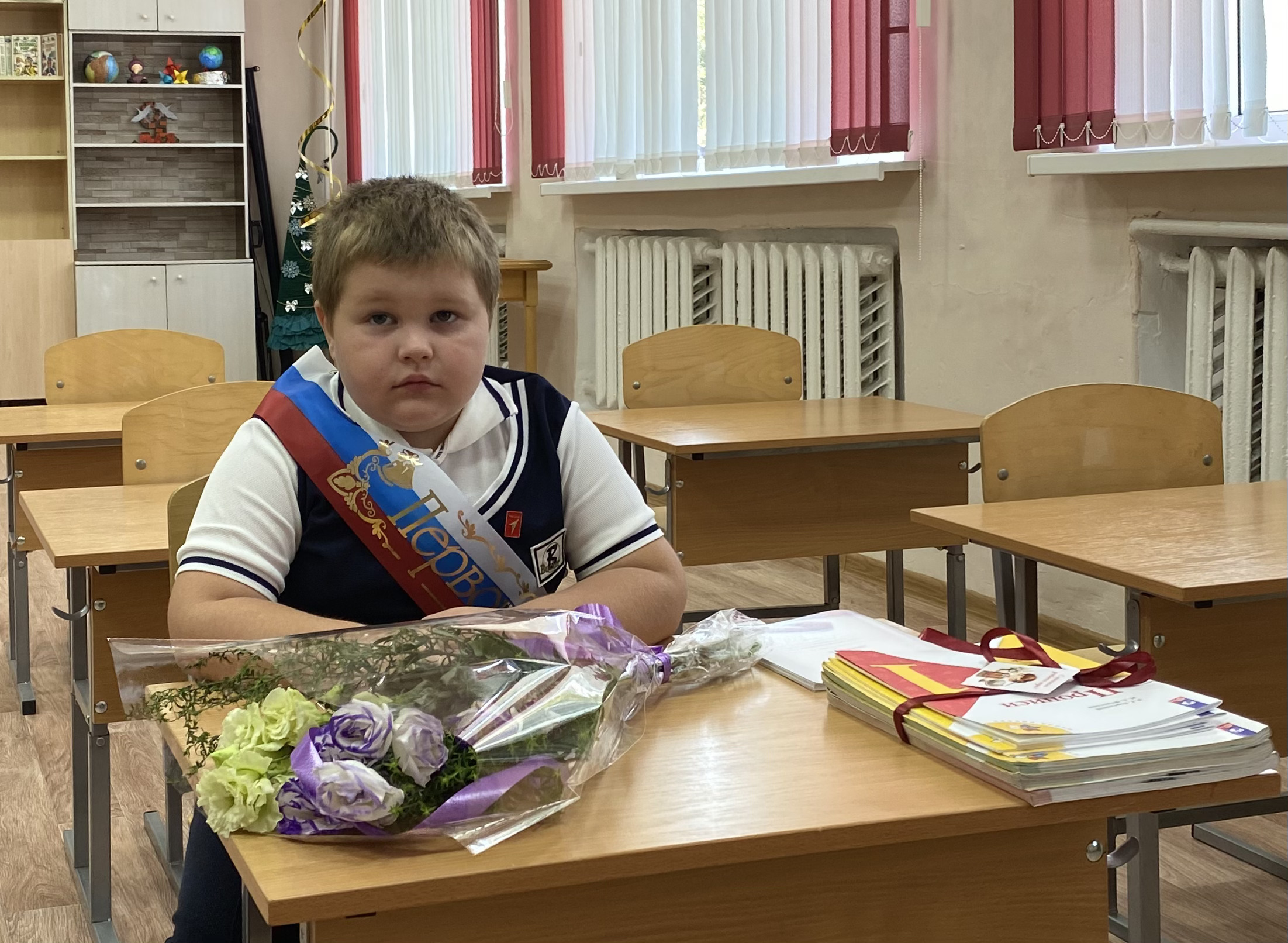 В первый класс школы-сада поселка Элитного пришел единственный ученик